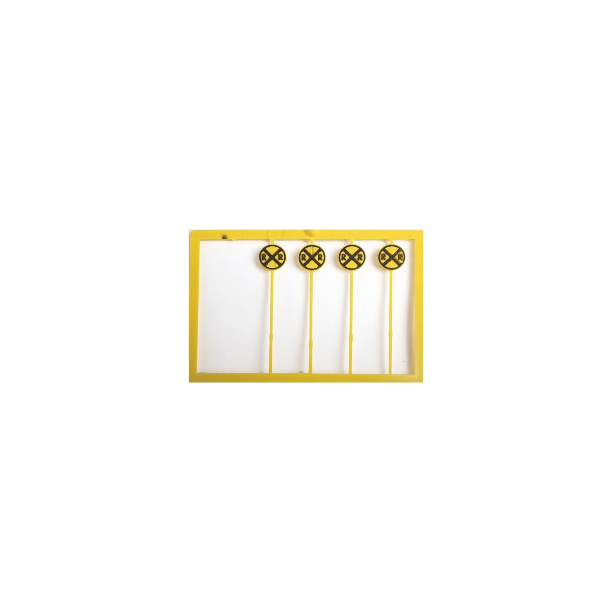 Railroad Crossing Highway Warning Sign -- Modern Yellow & Black pkg(20), HO, Tichy Train Group 8176