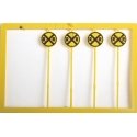 Railroad Crossing Highway Warning Sign -- Modern Yellow & Black pkg(20), HO, Tichy Train Group 8176
