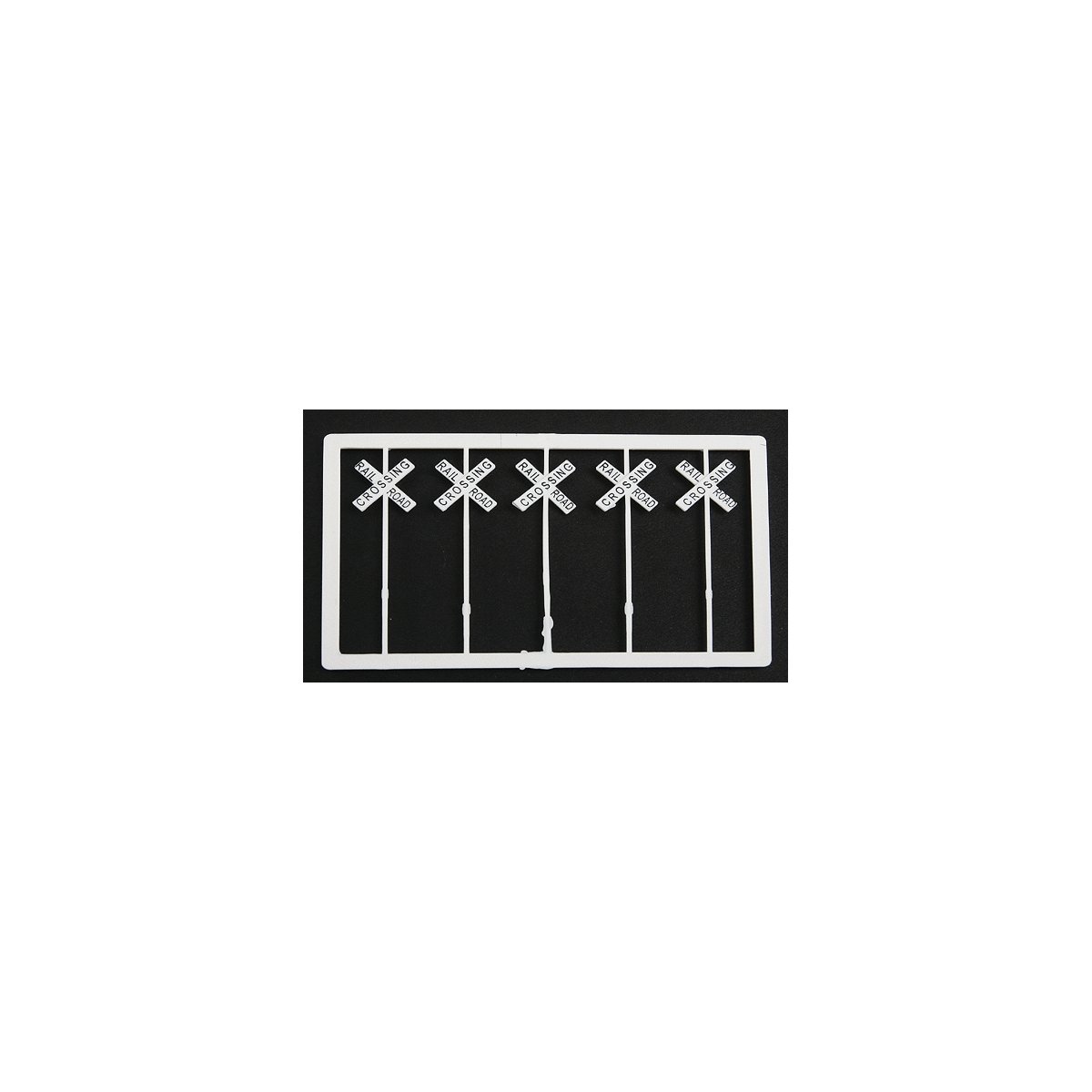 Railroad Crossbuck Warning Sign -- Modern US Style Railroad Crossing Lettering pkg(20), HO, Tichy Train Group 8178