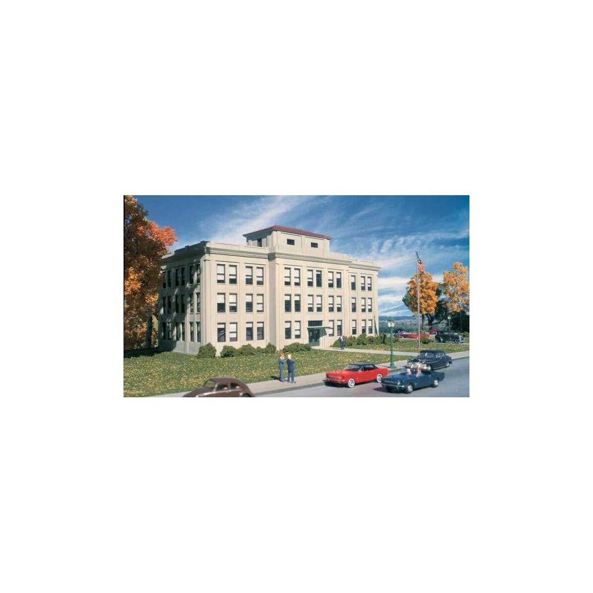 Ford(R) Central Office Building -- Kit - 13-1/2 x 6-1/2 x 7-1/4′ 34.2 x 16.5 x 18.4cm, HO, Walthers Cornerstone 4143