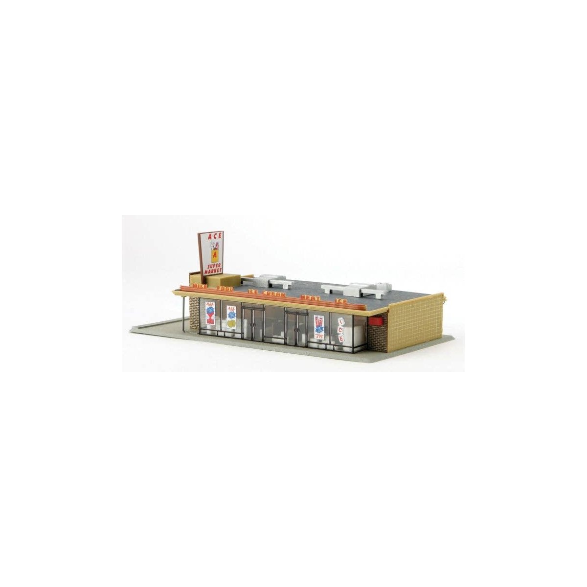 Ace Super Market -- Kit - 5-1/2 x 9-3/8 x 3-1/2′ 13.7 x 23.7 x 8.7cm, HO, Life-Like Products 1330