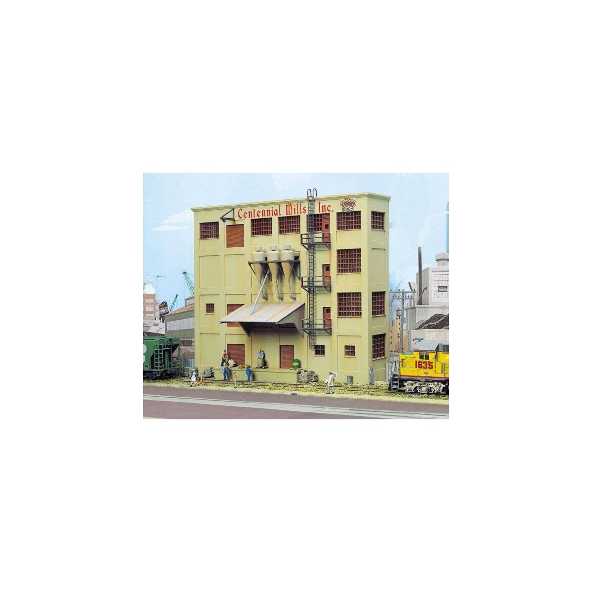 Centennial Mills Background Building -- Kit - 10-3/16 x 1-15/16 x 8-7/16′ 25.4 x 4.8 x 21cm, HO, Walthers Cornerstone 3160