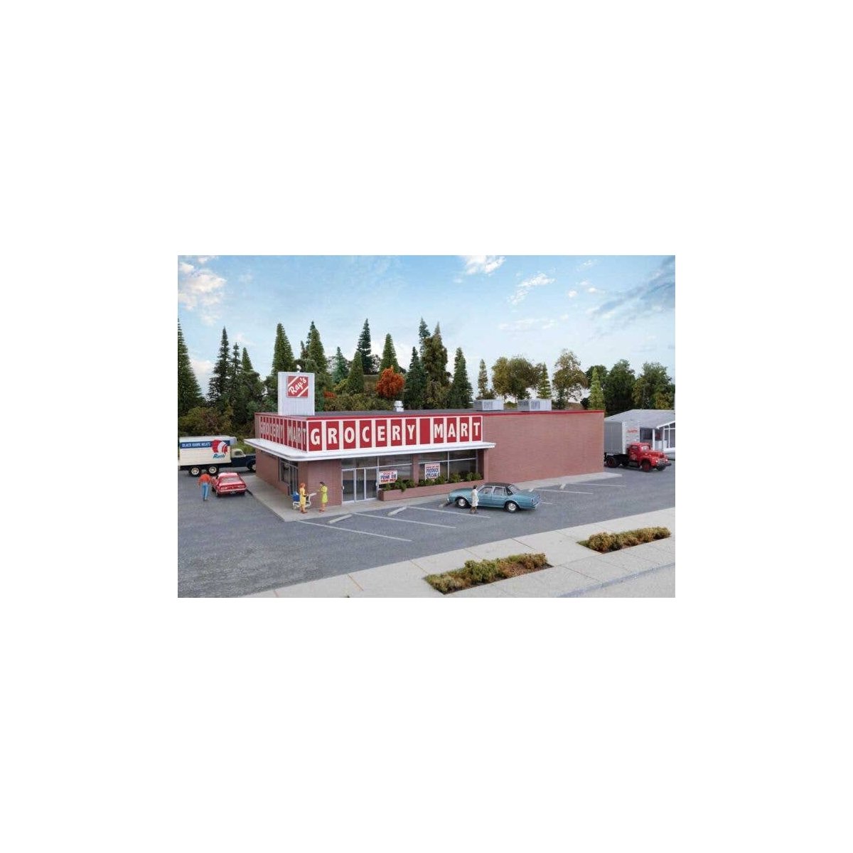 Vintage Grocery Store -- Kit - 12-5/8 x 7-15/16 x 3-3/4′ 32 x 20 x 9.5cm, HO, Walthers Cornerstone 4117