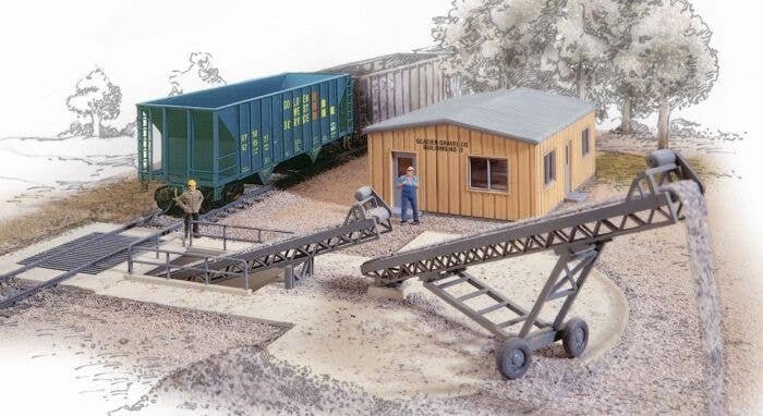 Bulk Transfer Conveyor pkg(2) -- Kit - Conveyor: 9-11/16 x 5-3/8′ 24.6 x 16.7cm, HO, Walthers Cornerstone 3519