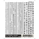 Dry Transfer Alphabet & Number Sets -- Railroad Gothic Type Face (black), ALL, Woodland Scenics 508