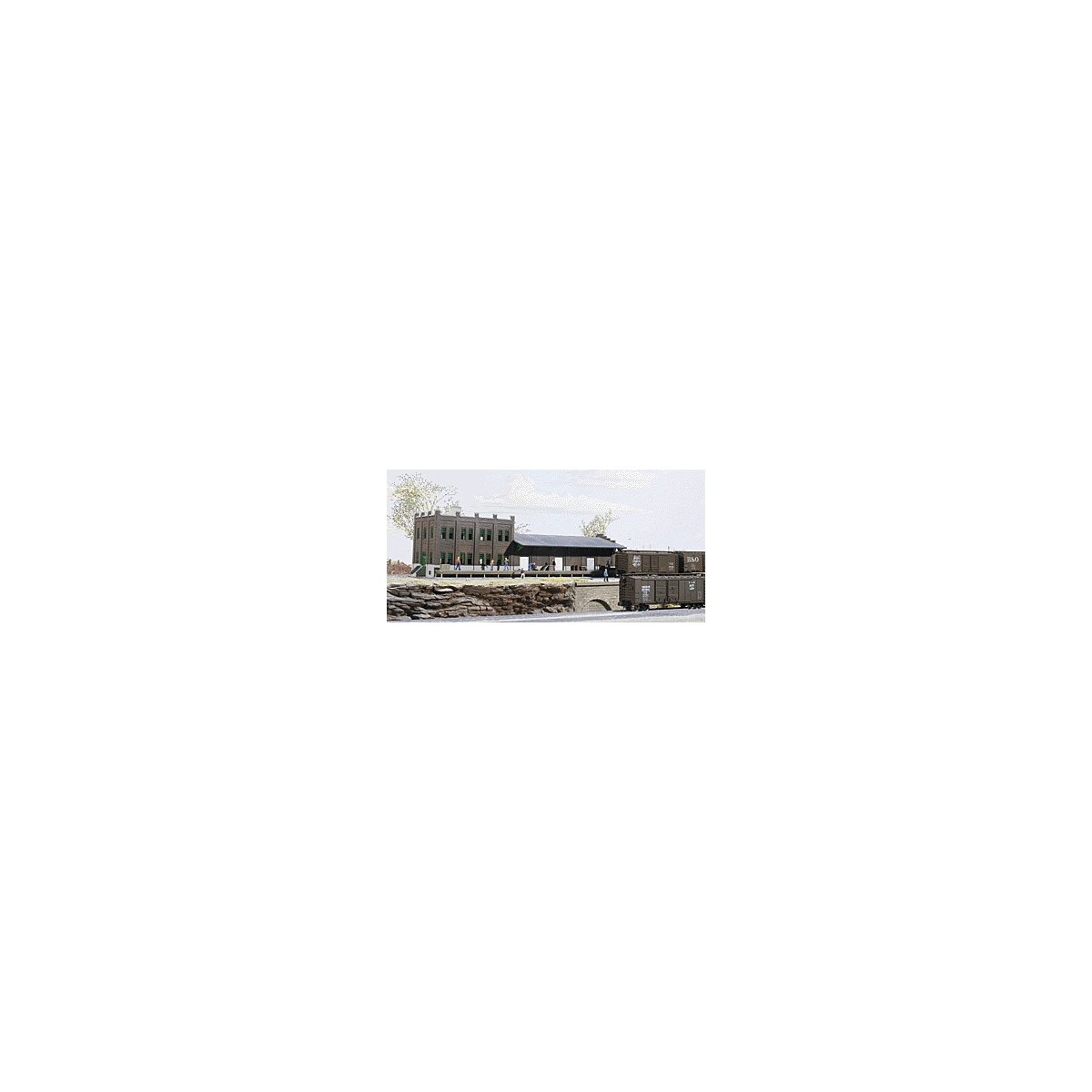 Water Street Freight Terminal -- Kit - 11 x 3-1/2′ 27.5 x 8.7cm, N, Walthers Cornerstone 3201
