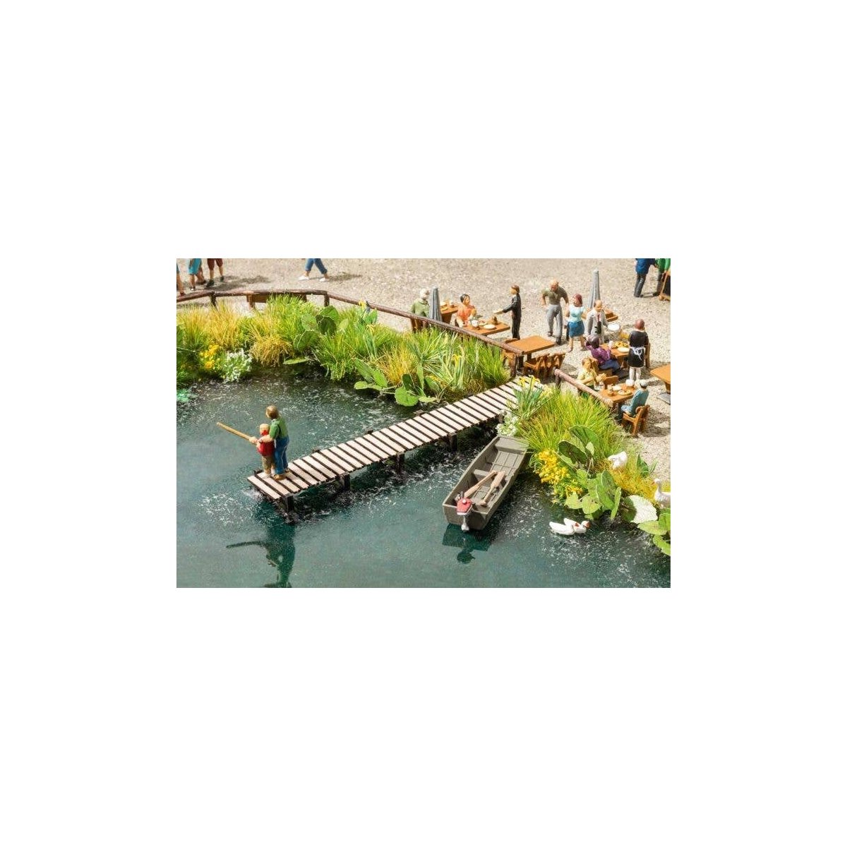 Small Shoreline Pier -- Laser-Cut Wood Kit, HO, Walthers SceneMaster 4156