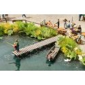 Small Shoreline Pier -- Laser-Cut Wood Kit, HO, Walthers SceneMaster 4156