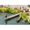 Small Shoreline Pier -- Laser-Cut Wood Kit, HO, Walthers SceneMaster 4156