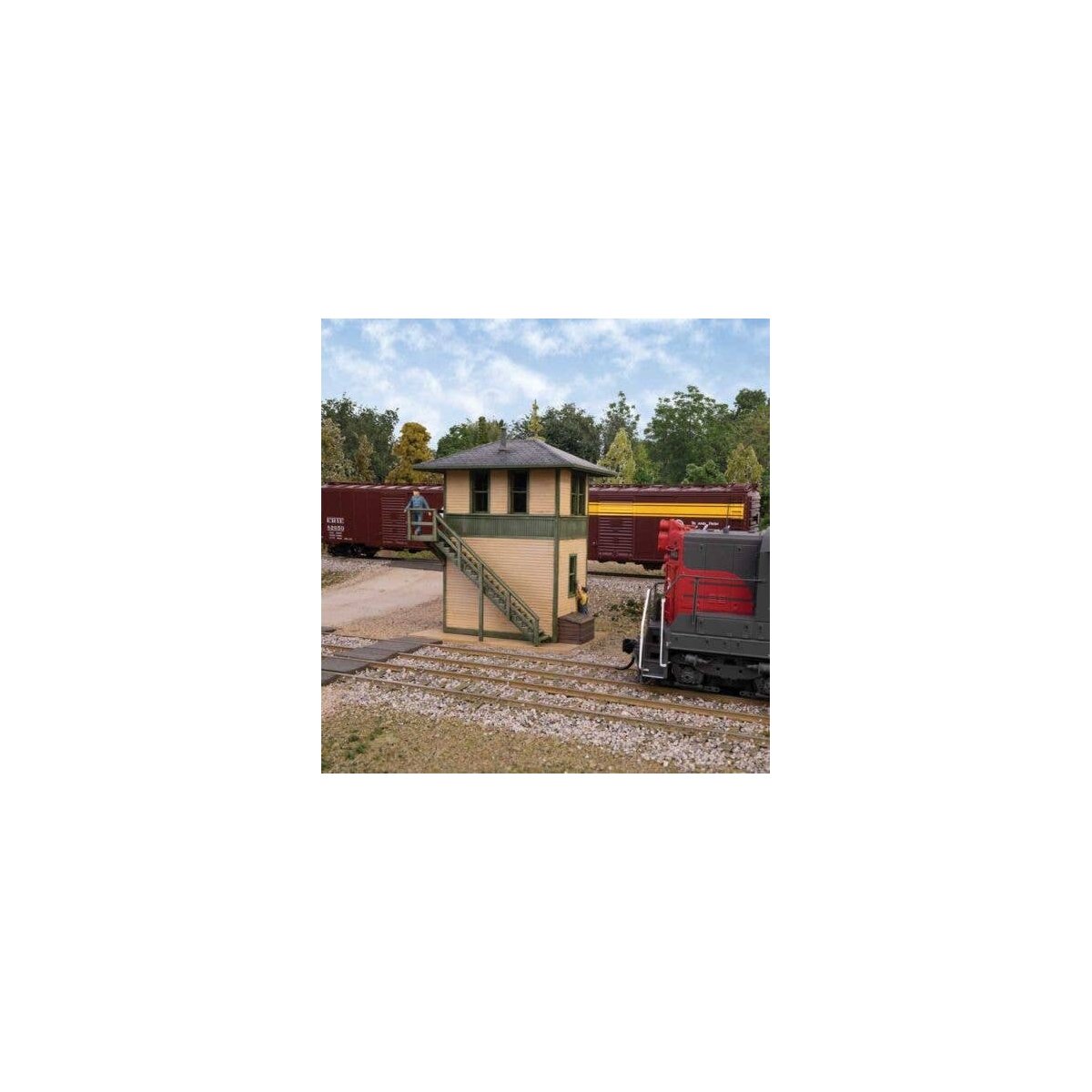 Trackside Signal Tower -- Kit - 1-7/8 x 2-27/32 x 3-5/16′ 4.7 x 7.2 x 8.4cm, HO, Walthers Cornerstone 3556