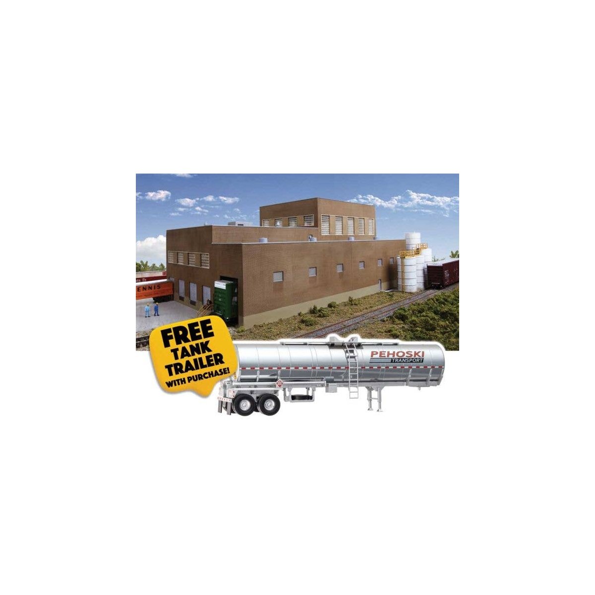Superior Paper Maper Mill -- Kit with Free SceneMaster Tank Trailer, HO, Walthers Cornerstone B3902