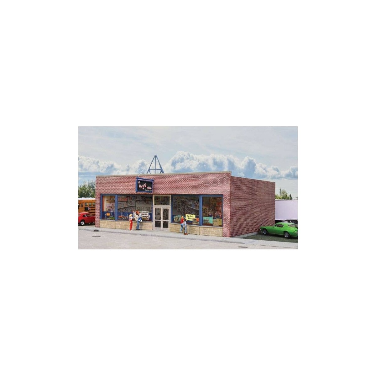 Hobby Shop -- Kit - 7-1/8 x 5-3/8 x 3-1/2′ 18.1 x 13.7 x 8.9cm, HO, Walthers Cornerstone 3475