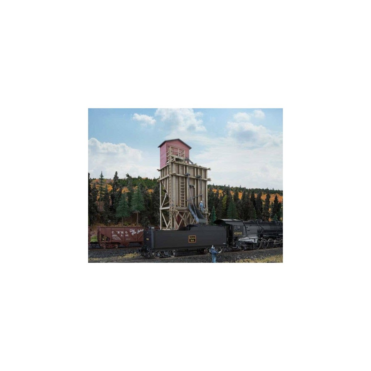 Small Wood Coaling Station -- Kit - 3 x 5-5/8 x 7-13/16′ 7.8 x 14.1 x 19.7cm, HO, Walthers Cornerstone 4202