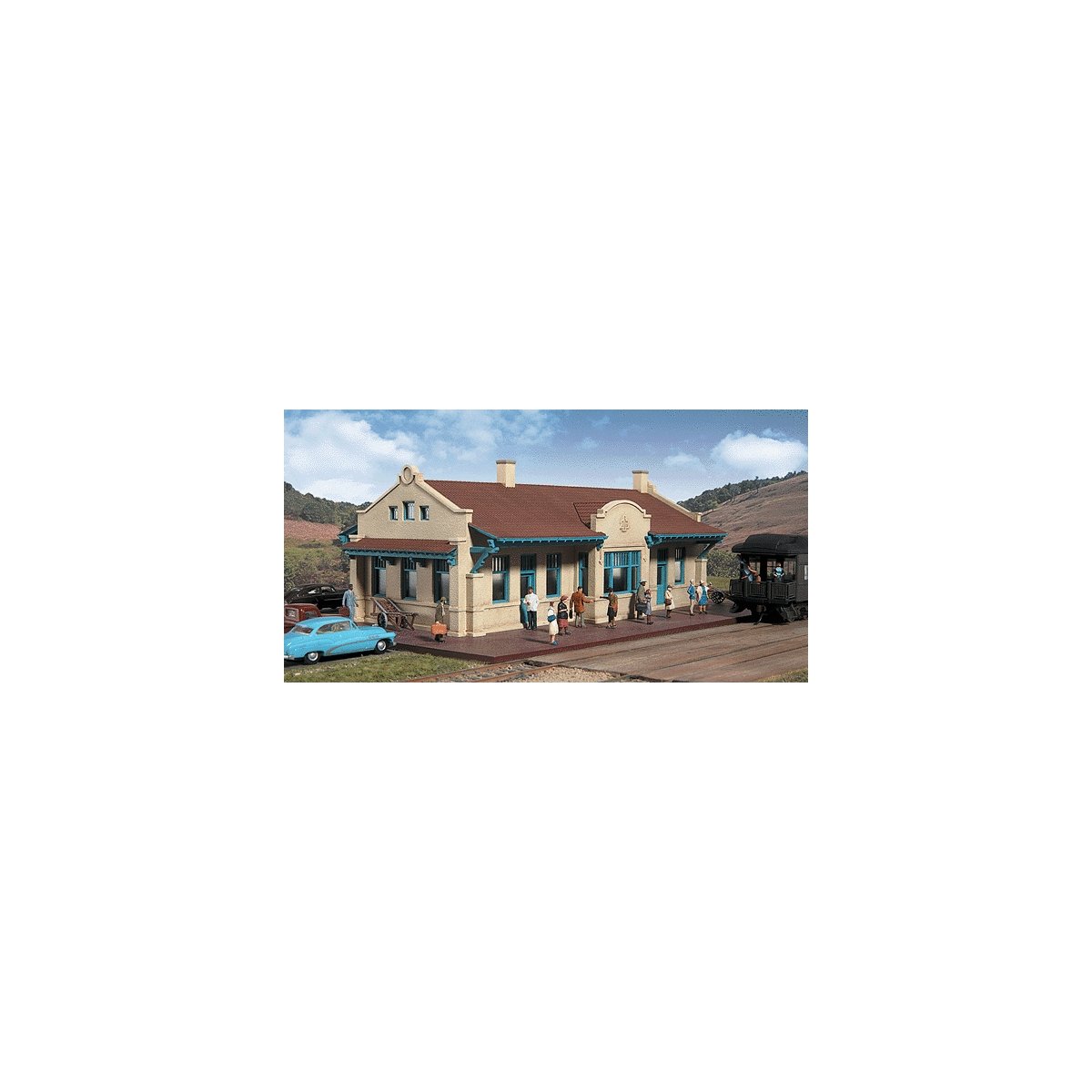 Mission-Style Depot -- Kit - 11-5/16 x 6-7/16 x 3-3/4′ 28.7 x 16.3 x 9.5cm, HO, Walthers Cornerstone 2920