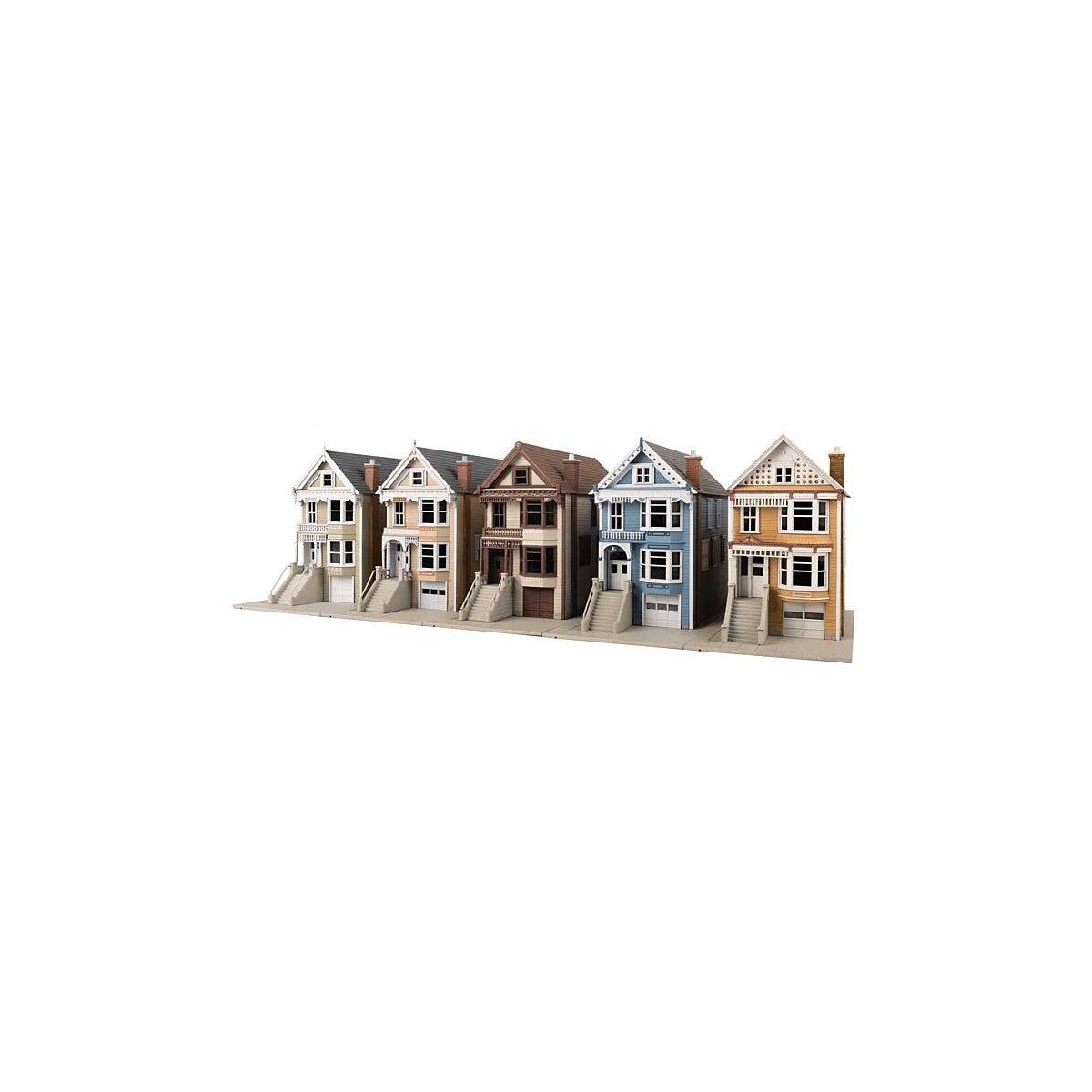 Victorian House 5-Kit Set -- One Each: Kavanaugh, Queen Ann, Steiner, Painted Lady, Gingerbread, HO, WalthersTrainline B950