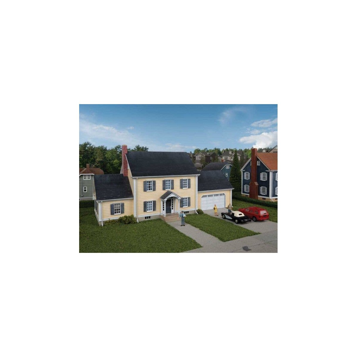 Executive House -- Kit - 9-15/16 x 5 x 4-3/4′ 25.2 x 12.7 x 12cm, HO, Walthers Cornerstone 4154