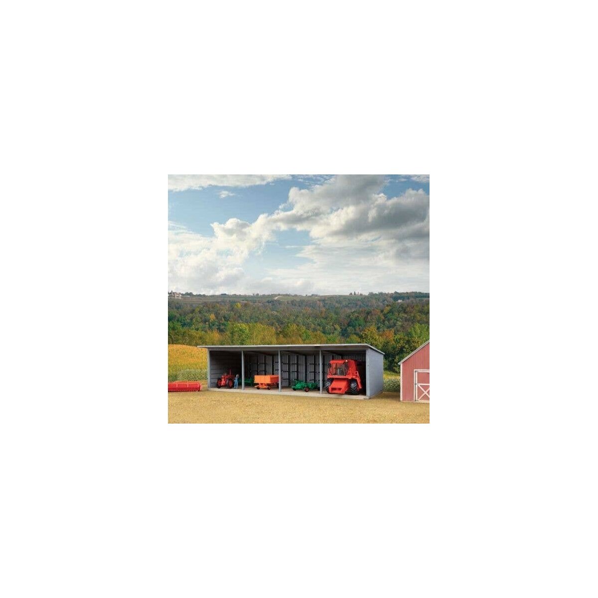 Machinery Storage Shed -- Kit - 9-3/4 x 4-1/2 x 2-3/4′ 24.8 x 11.4 x 7cm, HO, Walthers Cornerstone 3347