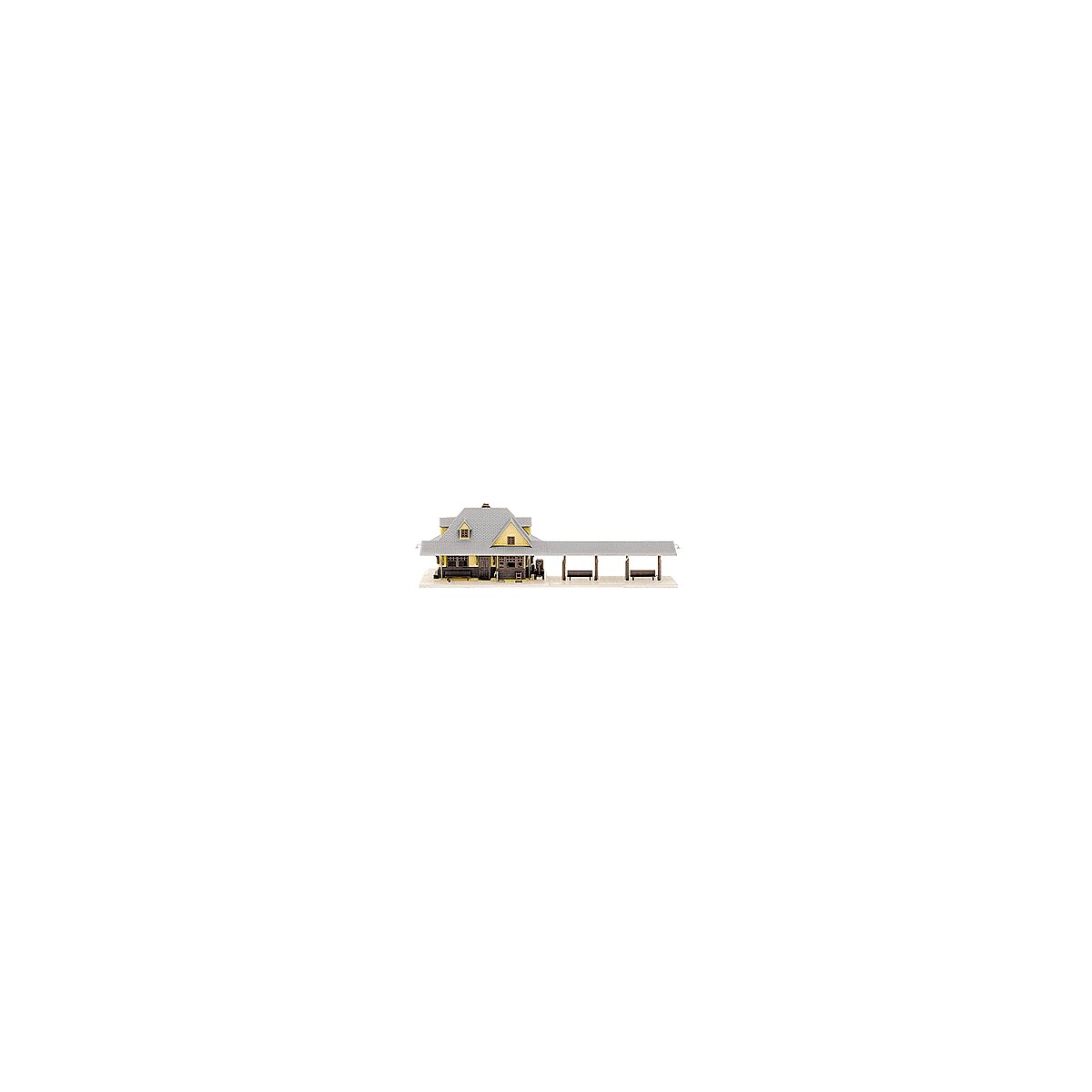 Passenger Station -- Kit - 3-1/4 x 2-1/4′ 8.25 x 5.7cm, N, Atlas Model Railroad Co. 2841