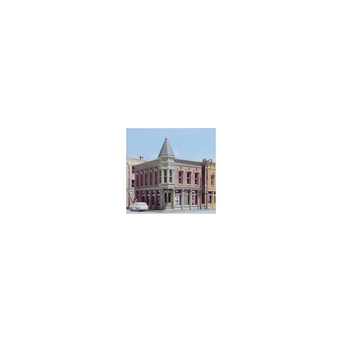 DPM Structure Kits -- Corner Turret Building - 2 x 2-7/8′ 5.1 x 7.3cm, N, Design Preservation Models 51300