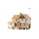 Built-&-Ready(R) Landmark Structures(R) - Assembled -- Corner Porch House - 5-5/8 x 4-5/8′ 14.3, HO, Woodland Scenics 5046