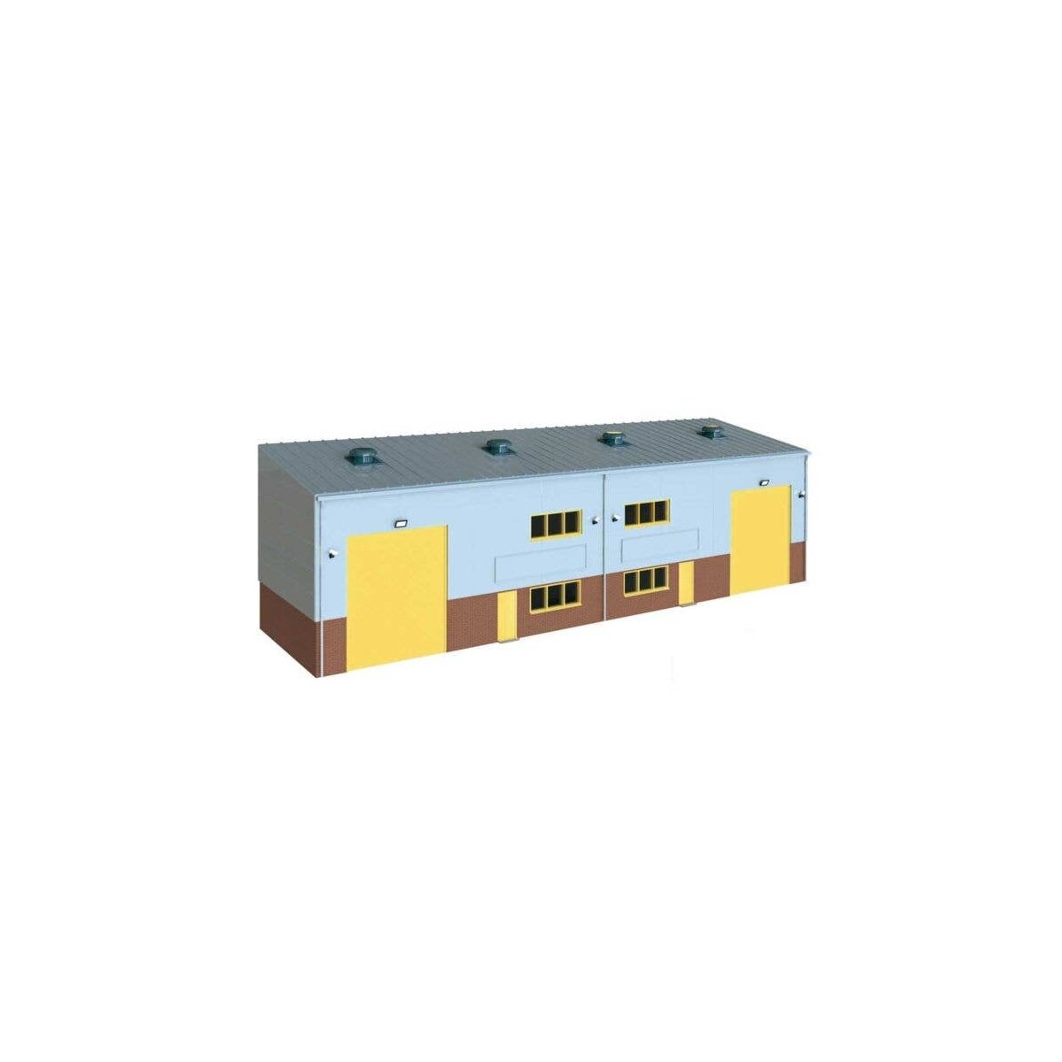 Concrete Industrial/Retail Building - Wills -- Modular Plastic Kit - Stand-Alone Dimensions: 6-5/8 x 6-5/8, HO, Peco SSM300