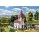 Village Church with Churchyard -- Kit - 9-1/16 x 6-5/16 x 7-7/8′ 23 x 16 x 20cm, HO, Faller Gmbh 130679