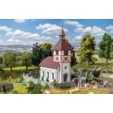 Village Church with Churchyard -- Kit - 9-1/16 x 6-5/16 x 7-7/8′ 23 x 16 x 20cm, HO, Faller Gmbh 130679