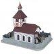 Village Church with Churchyard -- Kit - 9-1/16 x 6-5/16 x 7-7/8′ 23 x 16 x 20cm, HO, Faller Gmbh 130679