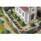 Village Church with Churchyard -- Kit - 9-1/16 x 6-5/16 x 7-7/8′ 23 x 16 x 20cm, HO, Faller Gmbh 130679