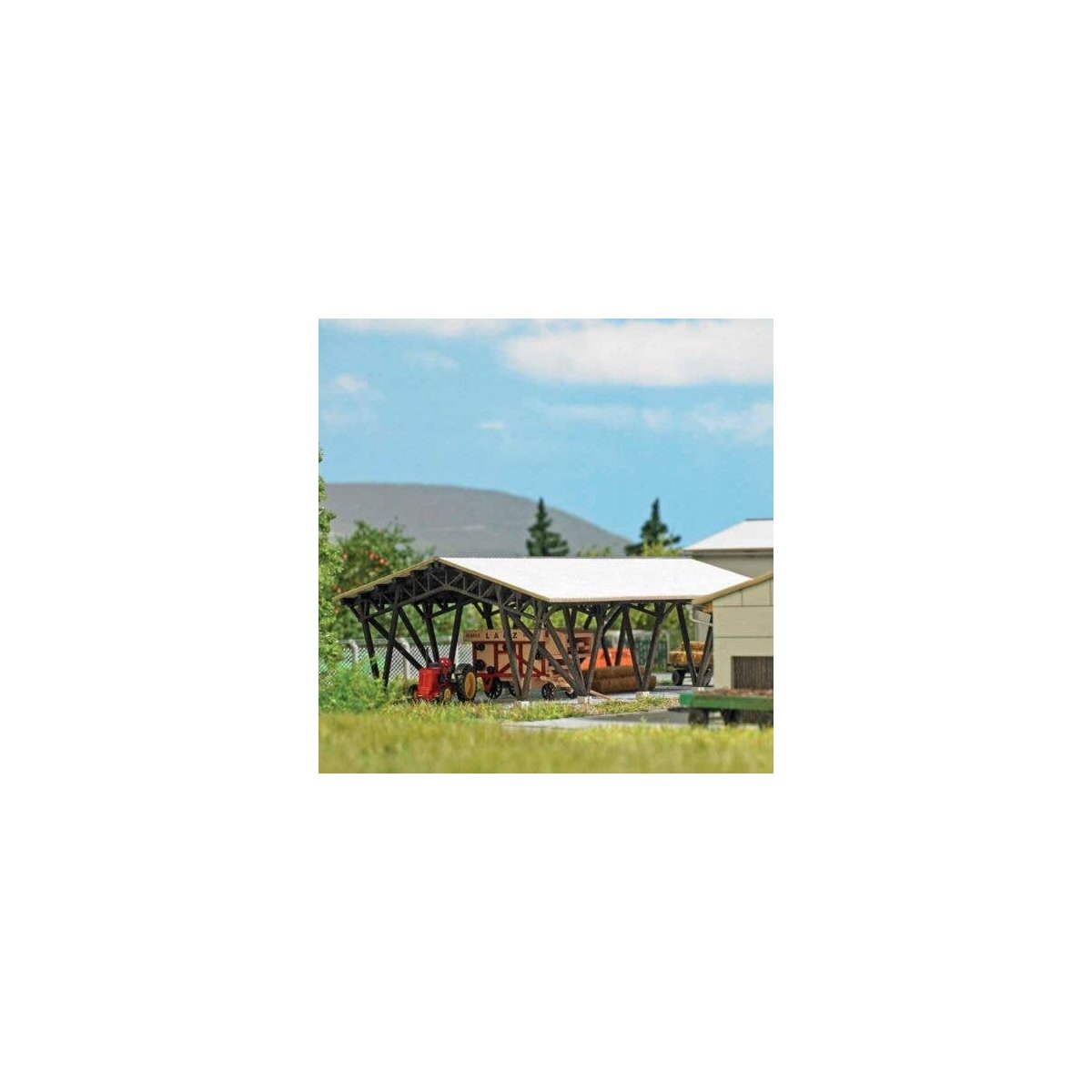 Farm Equipment Shelter -- Laser-Cut Kit - 3-3/4 x 2-5/8 x 1-5/16′ 9.5 x 6.6 x 3.4cm, N, Busch Gmbh & Co Kg 8207