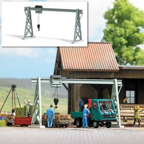Gantry Crane -- Kit - 3-11/16 x 1-/16 x 1-15/16′ 9.4 x 3 x 4.9cm, HO, Busch Gmbh & Co Kg 12375