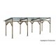 Wood Carport Shelter -- Kit - 19.3 x 6.5 x 6.8cm, HO, Kibri 38349