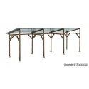 Wood Carport Shelter -- Kit - 19.3 x 6.5 x 6.8cm, HO, Kibri 38349