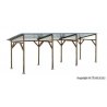 Wood Carport Shelter -- Kit - 19.3 x 6.5 x 6.8cm, HO, Kibri 38349