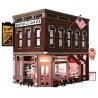Corner Emporium - Built-&-Ready Landmark Structures(R) -- Assembled - 11-3/4 x 10′ 29.8 x 25.4cm, O, Woodland Scenics 5844
