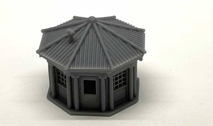 Octagon Building with Roof and Window Glass -- Kit - Unpainted Cast Resin, N, Phoenix Precision Models 30800