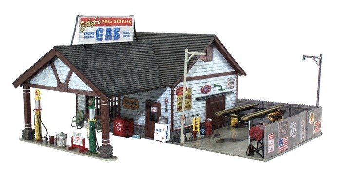 Built-&-Ready Landmark Structures(R) -- Ethyl′s Gas & service, O, Woodland Scenics 5849
