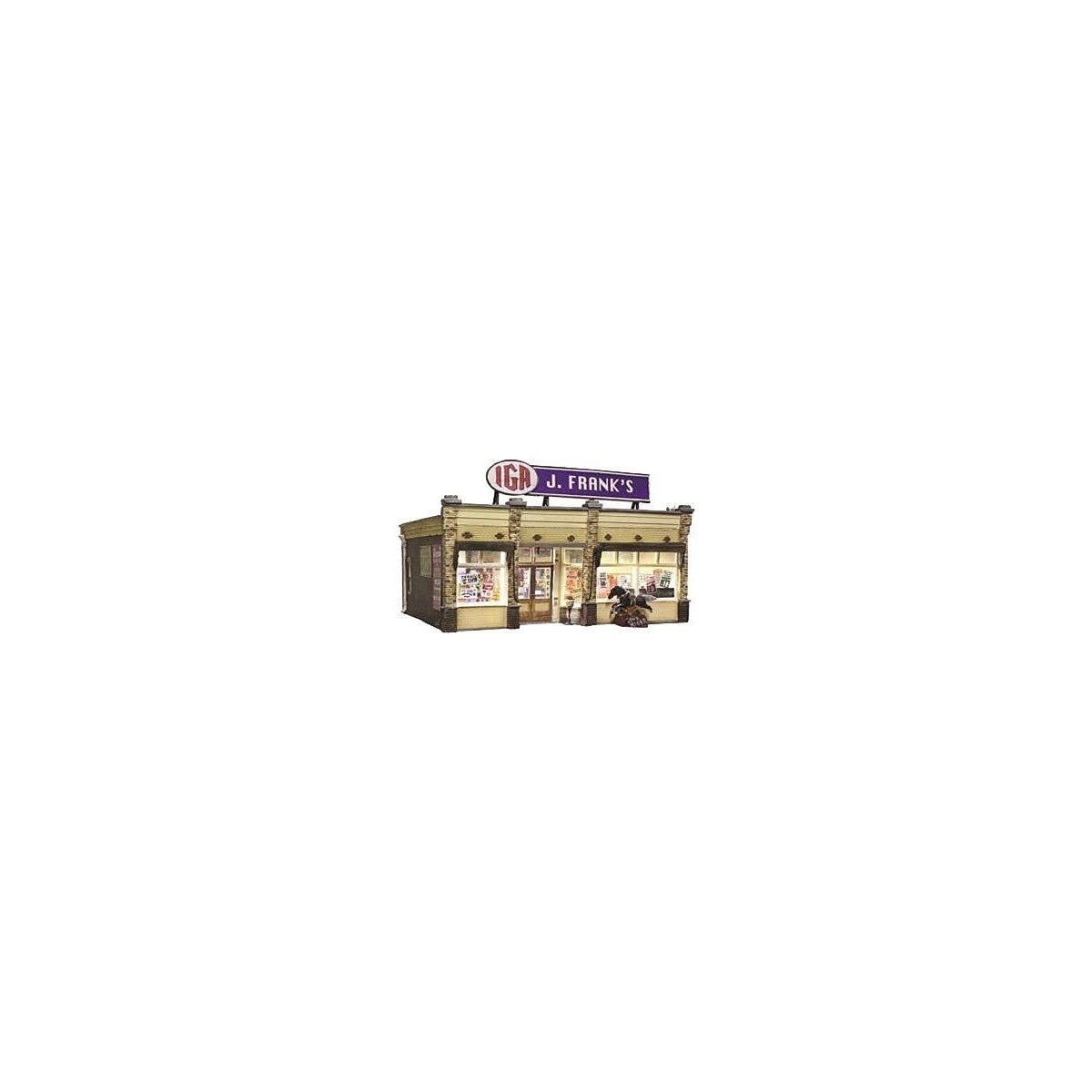 J. Frank′s Grocery - Built & Ready Landmark Structures(R) -- Assembled, O, Woodland Scenics 5851