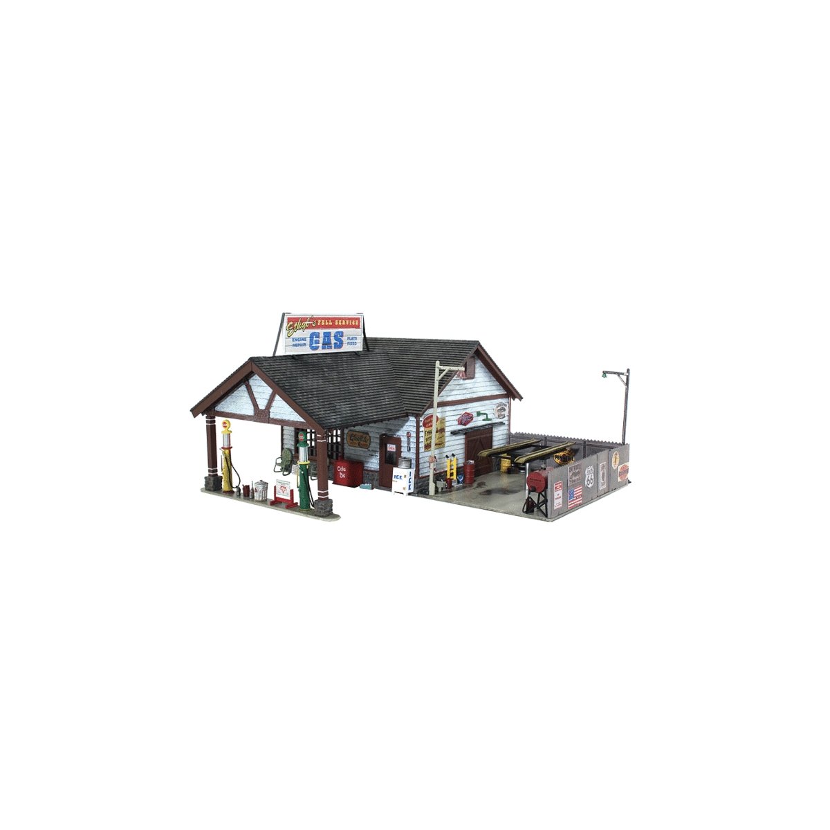 Built-&-Ready Landmark Structures(R) -- Ethyl′s Gas & service, O, Woodland Scenics 5849