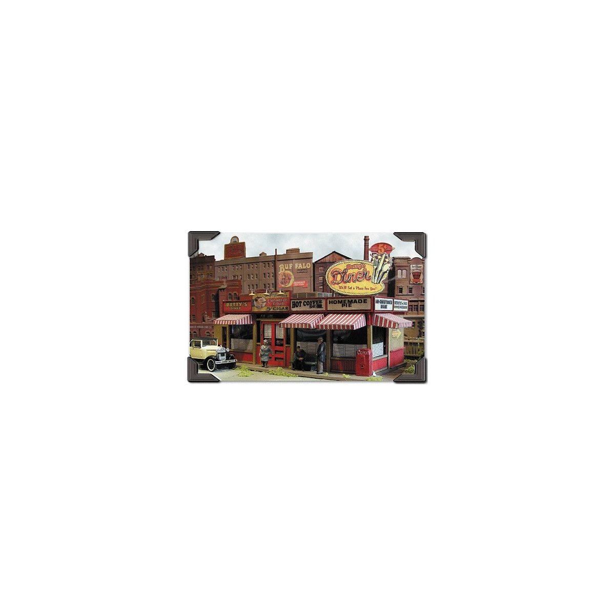 Sweaty Betty`s Diner -- Kit - 7 x 2-1/2` 17.8 x 6.4cm, HO, Bar Mills LLC 302