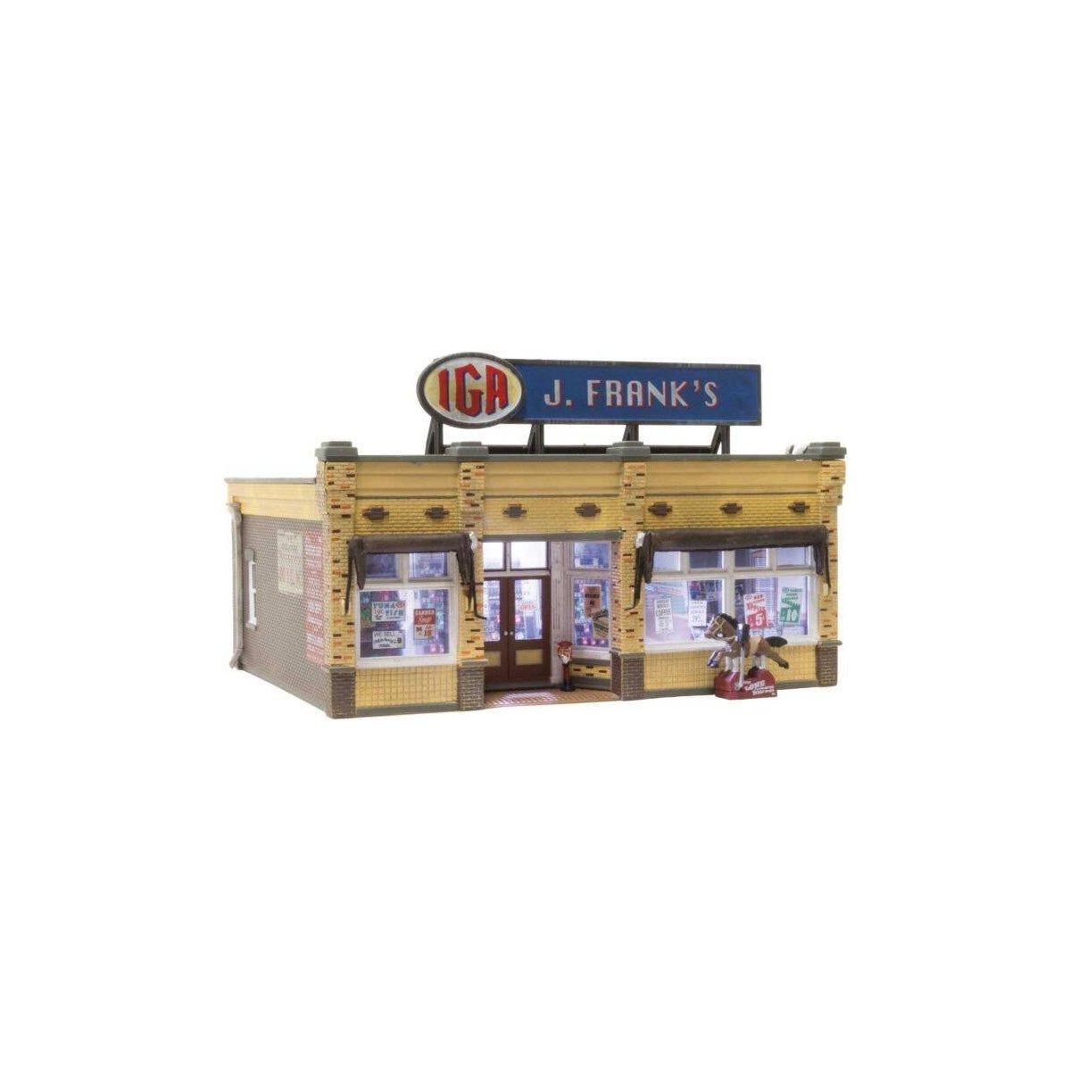Built-&-Ready(R) Landmark Structures(R) - Assmebled -- J. Frank`s Grocery - 3-1/4 x 2-9/16` 8.3 , N, Woodland Scenics 4941