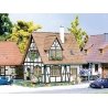 One-Family House w/Half-Timber Framing -- 4-5/8 x 3-13/16 x 4-5/8′ (11.5 x 9.5 x 11.5cm), HO, Faller Gmbh 130257