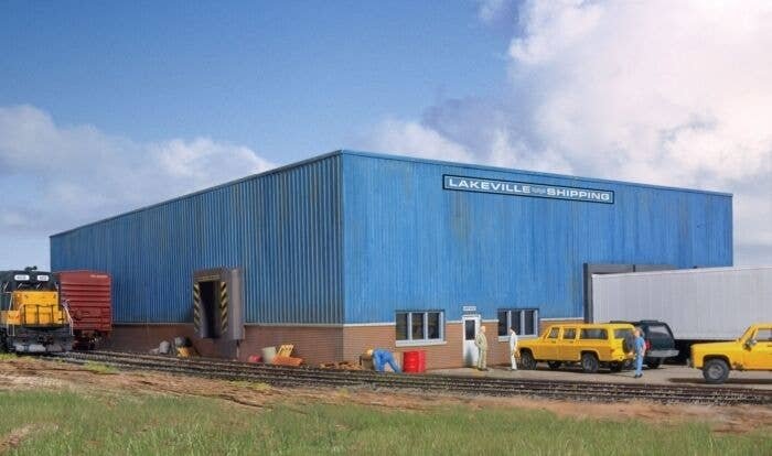 Lakeville Modern-Style Warehouse -- Kit - 12 x 19 x 4′ 30.5 x 48.3 x 10.2cm, HO, Walthers Cornerstone 2917