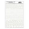 Dry Transfer Alphabet & Numbers - Extended Railroad Roman -- White, ALL, Woodland Scenics 716