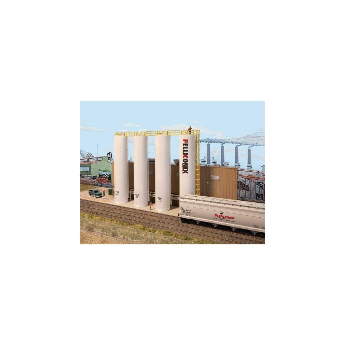 Plastic Pellet Plant Background Building -- Kit, HO, Walthers Cornerstone 4146