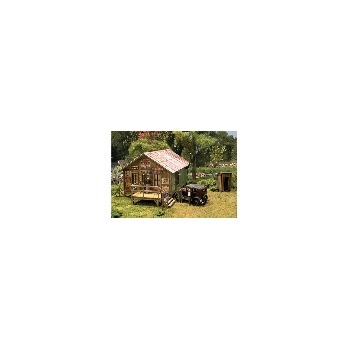 Sam`s Roadhouse w/Outhouse -- Kit - Main Building: 2-13/16 x 4-1/2` 7.1 x 11.4cm, HO, Blair Line 2003