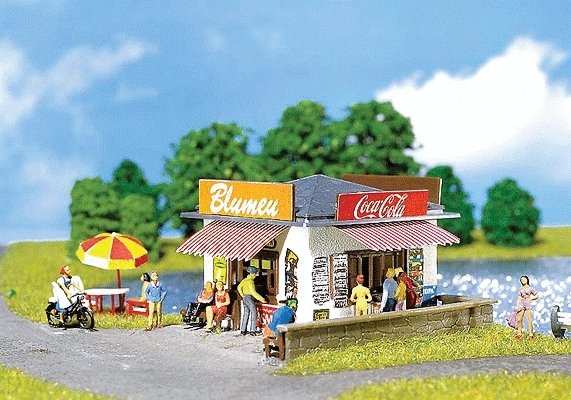Small Food Stand -- 3-1/8 x 3′ 8 x 7.7cm, HO, Faller Gmbh 130212