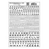 Dry Transfer Alphabet & Numbers - Extended Railroad Gothic -- Black, ALL, Woodland Scenics 734