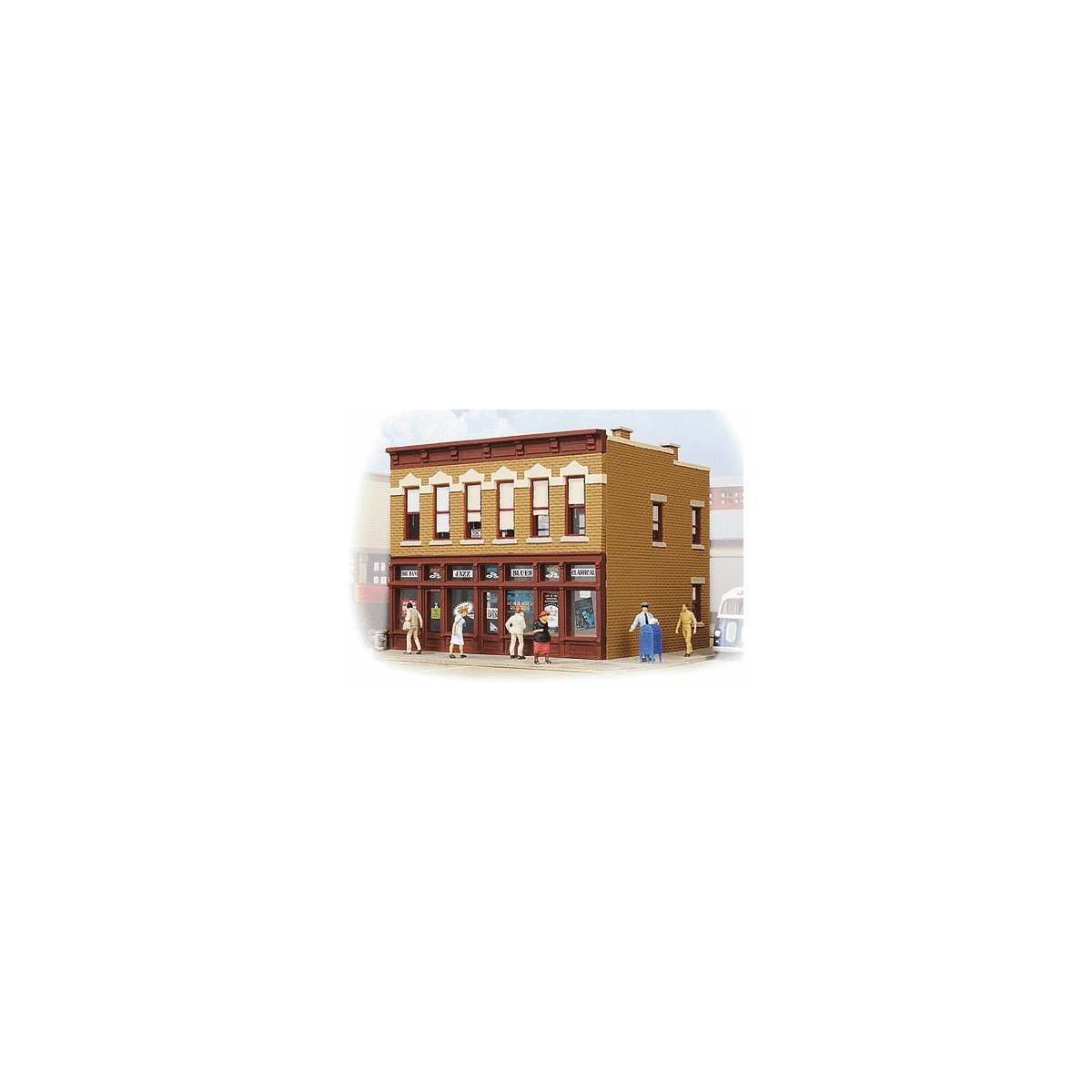 Gemini Building -- Assembled - 4-1/4 x 3-5/8 x 3-3/8′ 10.7 x 9.2 x 8.5cm, HO, WalthersTrainline 806