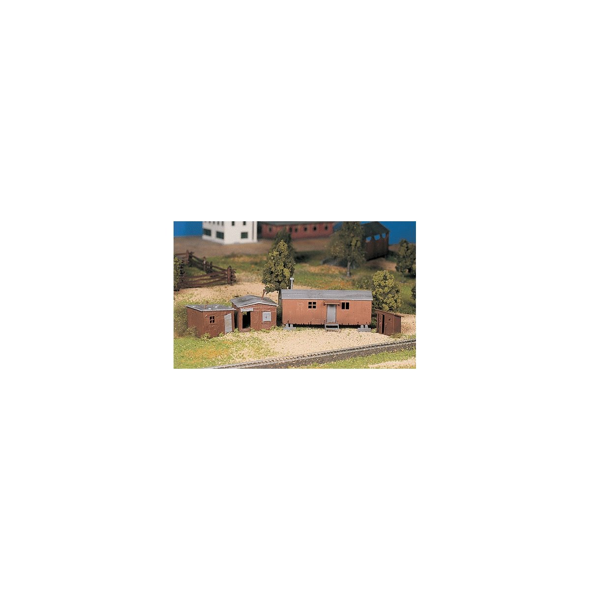 Plasticville U.S.A.(R) Classic Kits -- Hobo Jungle (Two Shacks, Boxcar & Outhouse), O, Bachmann Industries 45983